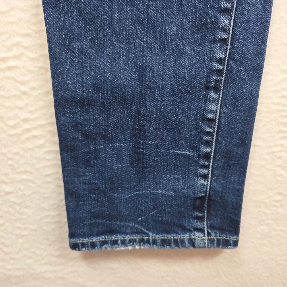 Mavi Jeans Denim Men 32x32 Blue Slim Straight Medium Wash Whiskered Stretch